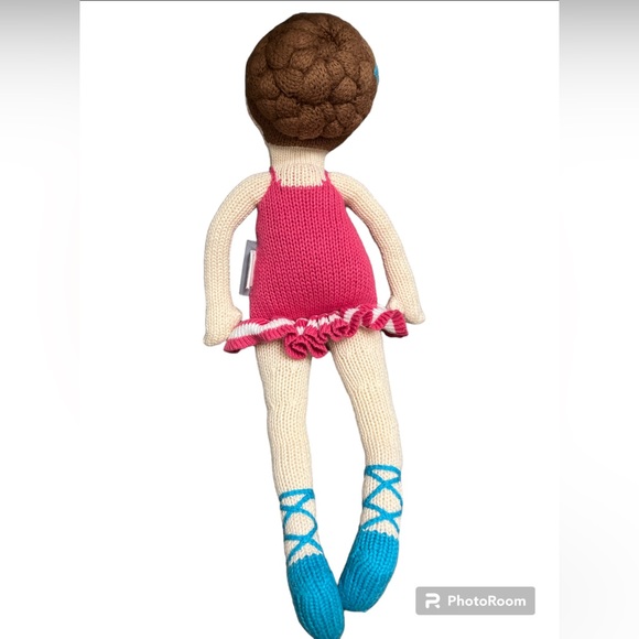 THE LAND OF NOD KNITTED PINK BALLERINA STUFFED LOVEY DOLL PLUSH TOY 16” - Picture 2 of 2